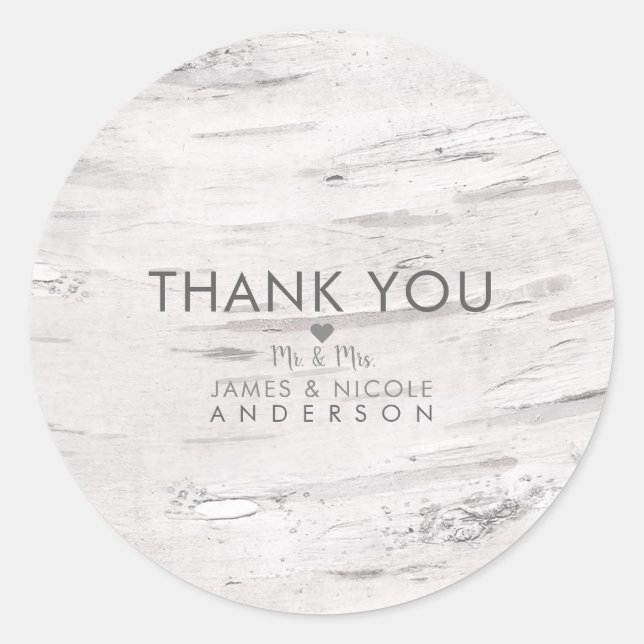 Adesivo Pássaro Branco Madeira Rústica Favor do Casamento (Frente)