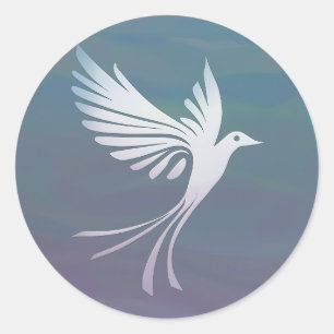 Adesivo Pássaro Branco num Céu Azul