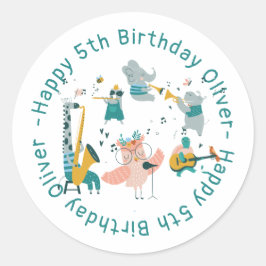 Adesivo Pássaro Canino Rosa com Aniversário de Banda Anima