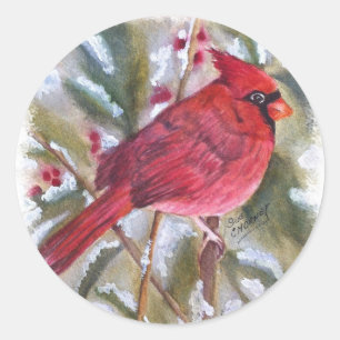 ADESIVO PÁSSARO CARDINAL VERMELHO