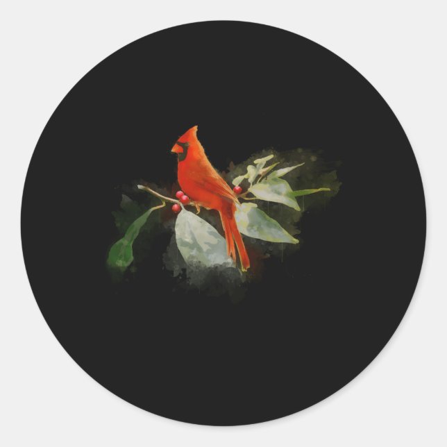 Adesivo Pássaro Cardinal Vermelho Selvagem (Frente)