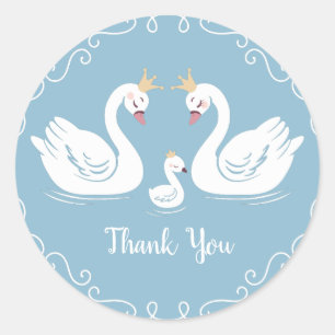 Adesivo Pássaro Chá de fraldas Cisne com Azul de Co-Ed Cor