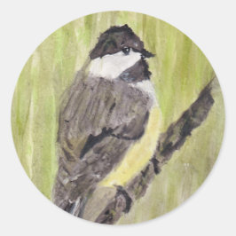 Adesivo Pássaro Chickadee de casaco preto - pintura acríli