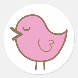 Adesivo pássaro cor-de-rosa