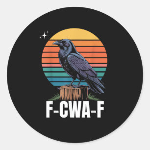 Adesivo Passaro Corvo Galinha F-Caw-F Engraçado Retro 