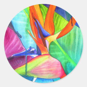 Adesivo Pássaro da arte tropical da flor do Strelitzia do