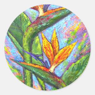 Adesivo Pássaro da pintura tropical da flor do paraíso -