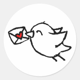 Adesivo pássaro de correio feliz