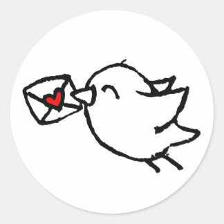 Adesivo pássaro de correio feliz