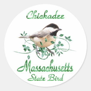 Adesivo Pássaro de estado de Massachusetts do Chickadee