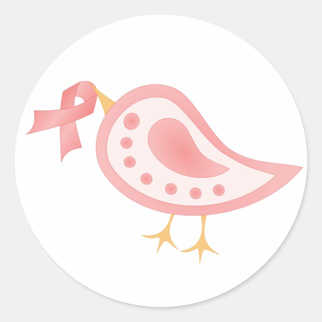 Adesivo Pássaro de Fita Rosa (Frente)