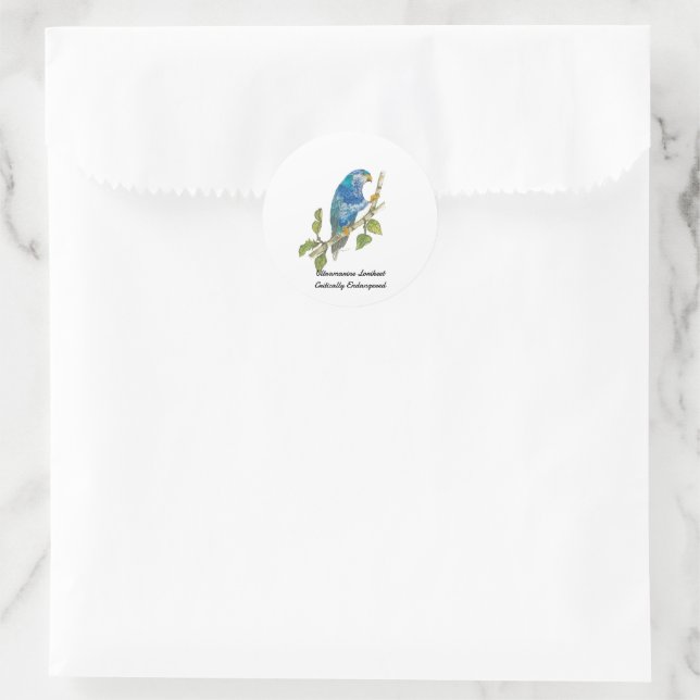 Adesivo Pássaro de Lorikeet em perigo (Bolsa)