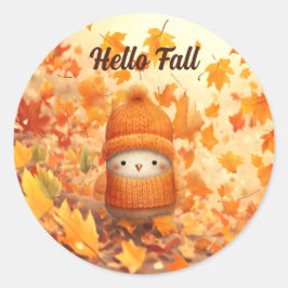 Adesivo Pássaro de outono bonito vestido para outono