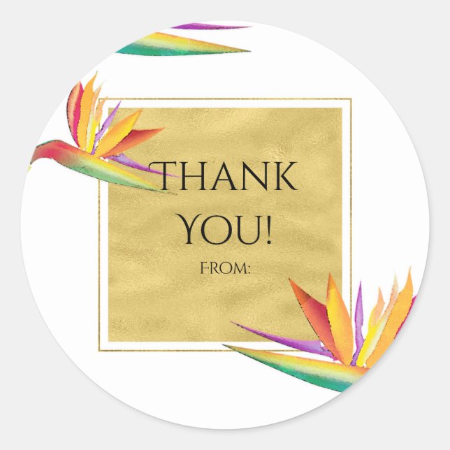 Adesivo Pássaro do Dourado Casamento Branco Elegante do Pa (Frente)