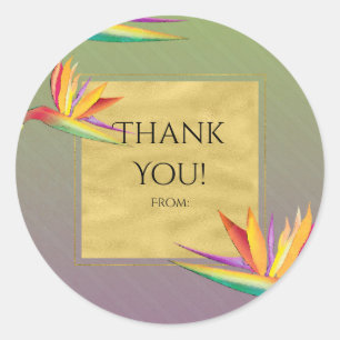 Adesivo Pássaro do Paraíso Dourado Púrpura e Favor do Casa