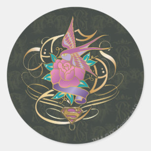 Adesivo Pássaro e flor de Supergirl