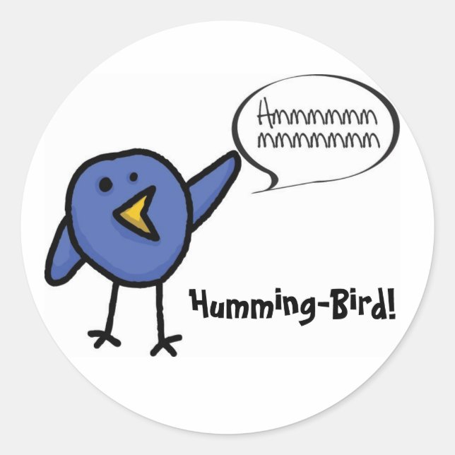 Adesivo Pássaro Humming, Pássaro Humming! (Frente)