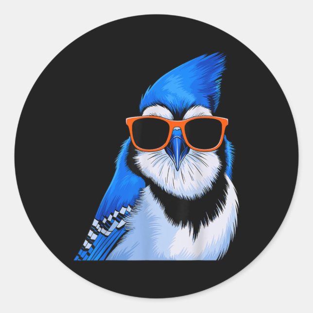 Adesivo Pássaro Jay Azul com Pulmões Vigia (Frente)