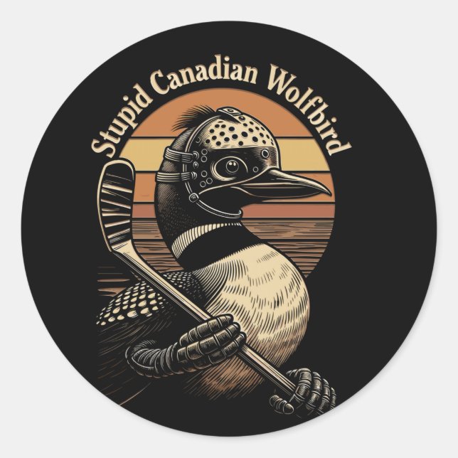 Adesivo Passaro Lobo Canadense Estúpido (Frente)