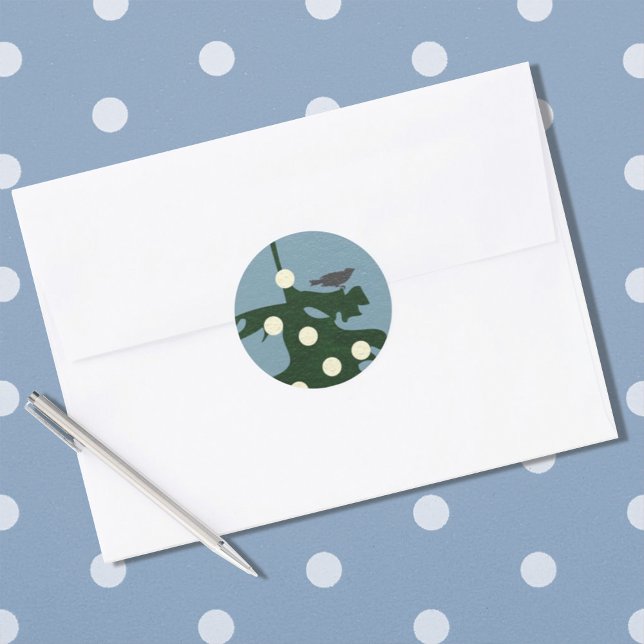 Adesivo Pássaro na árvore com luzes (Criador carregado)