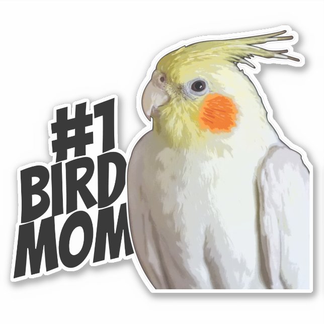 Adesivo Pássaro Pássaro Pinto Dia de as mães de Cockatiel (Frente)