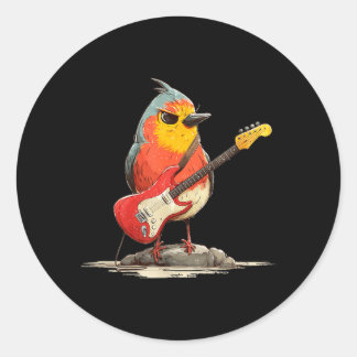 Adesivo Pássaro Robin Mal-humorado com Guitarra Elétrica p