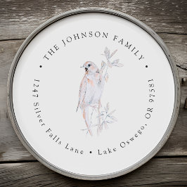 Adesivo Pássaro Rouxinol Cantando aquarela Endereço de Dev