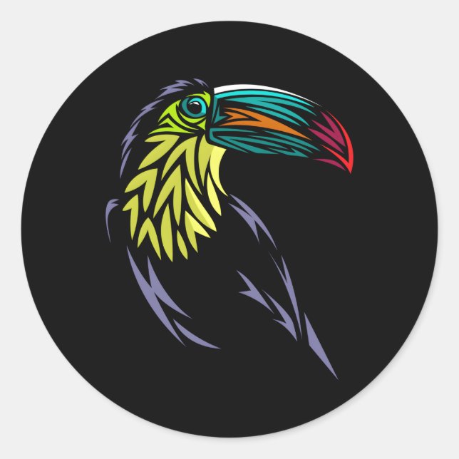 Adesivo Pássaro Toucan Tribal (Frente)