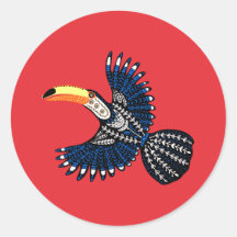 Pássaro Tucano Tropical Colorida Brilhante