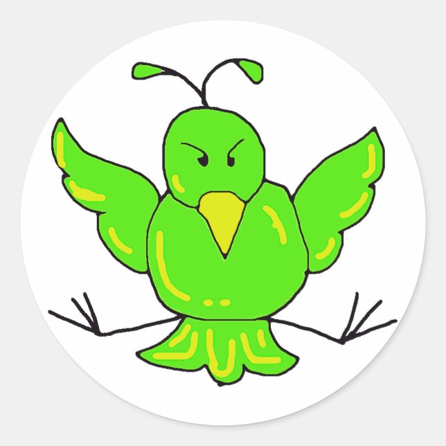 Adesivo pássaro verde (Frente)