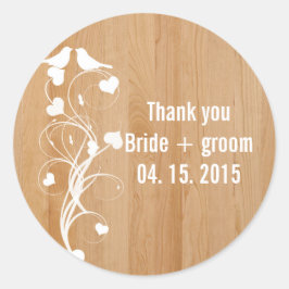 Adesivo Pássaros adoram corações espirais convite de casam