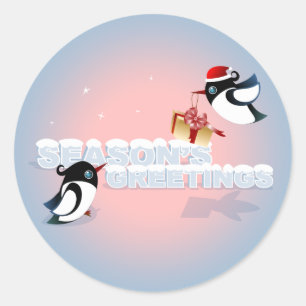 Adesivo Pássaros bonitos com presente de Natal