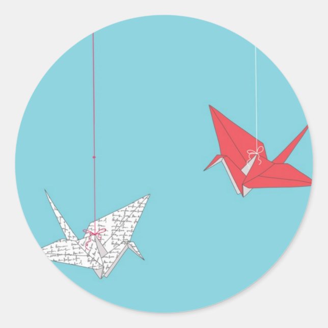 Adesivo Pássaros Chic Origami Vestidos de Casamento (Frente)
