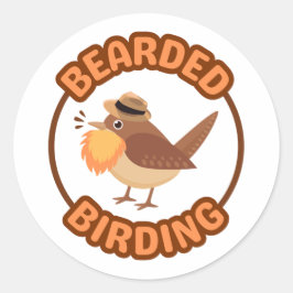 Adesivo Pássaros com varetas de barba laranja