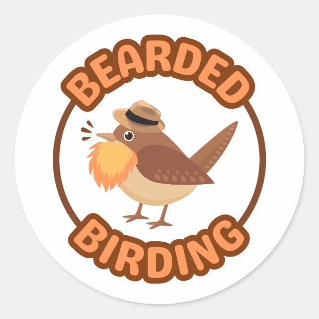 Adesivo Pássaros com varetas de barba laranja (Frente)