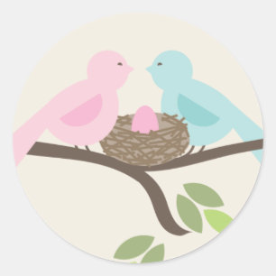 Adesivo Pássaros das mamães & do pai & chá de fraldas