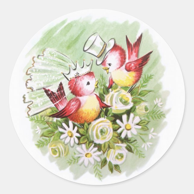 Adesivo Pássaros De Amor De Casamento (Frente)