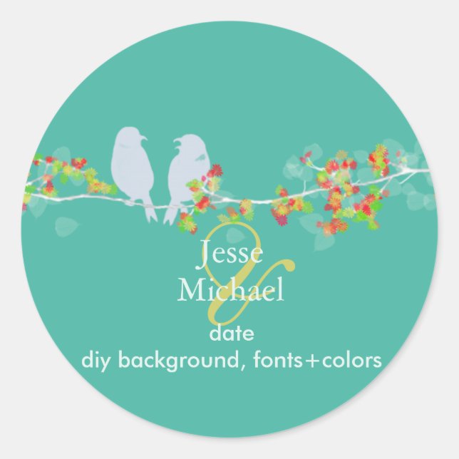 Adesivo Pássaros de Amor PixDezines (Frente)