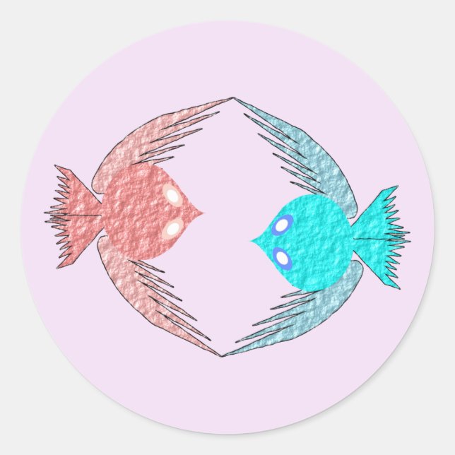 Adesivo Pássaros de Amor, Rosa e Azul (Frente)