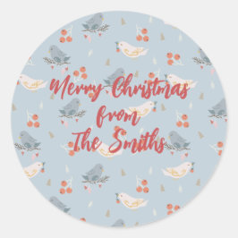 Adesivo Pássaros de Natal do Pastel - Padrão sem costura