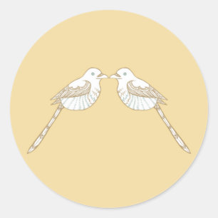 Adesivo Pássaros do Amor, Marrom/Almoço, Envelope Seal