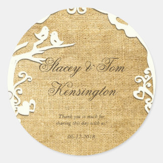 Adesivo Pássaros do Amor para sempre em Burlap