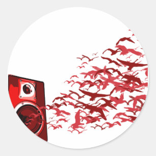 Adesivo Pássaros do auto-falante - disco-jóquei alto do 