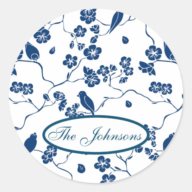 Adesivo Pássaros e Florais Toilosos Contemporâneos (Frente)