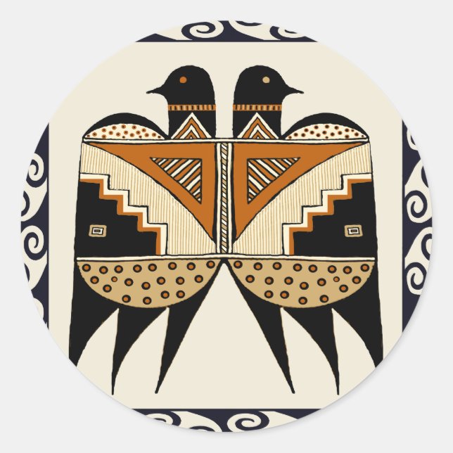 Adesivo Pássaros Gêmeos de Mimbres (Frente)