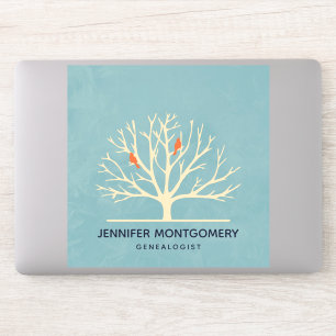 Adesivo Pássaros Laranja Modernos em uma Ilustração em 