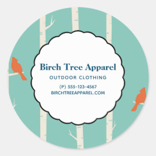 Adesivo Pássaros Laranja Retroativos no Negócio de Árvores