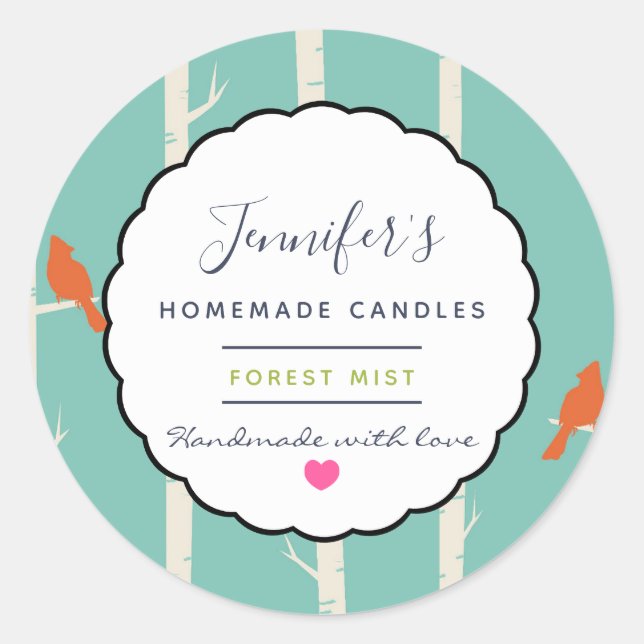 Adesivo Pássaros-laranja-retrorados no sabonete de velas d (Frente)