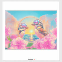 Pássaros legal com óculos Sunset