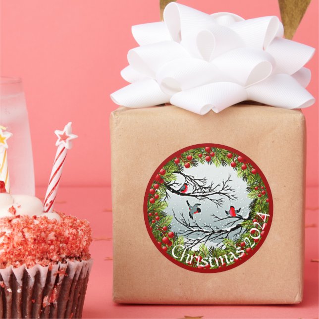 Adesivo Pássaros Personalizados Em Pinheiros Agulhas De Ne (Festa)